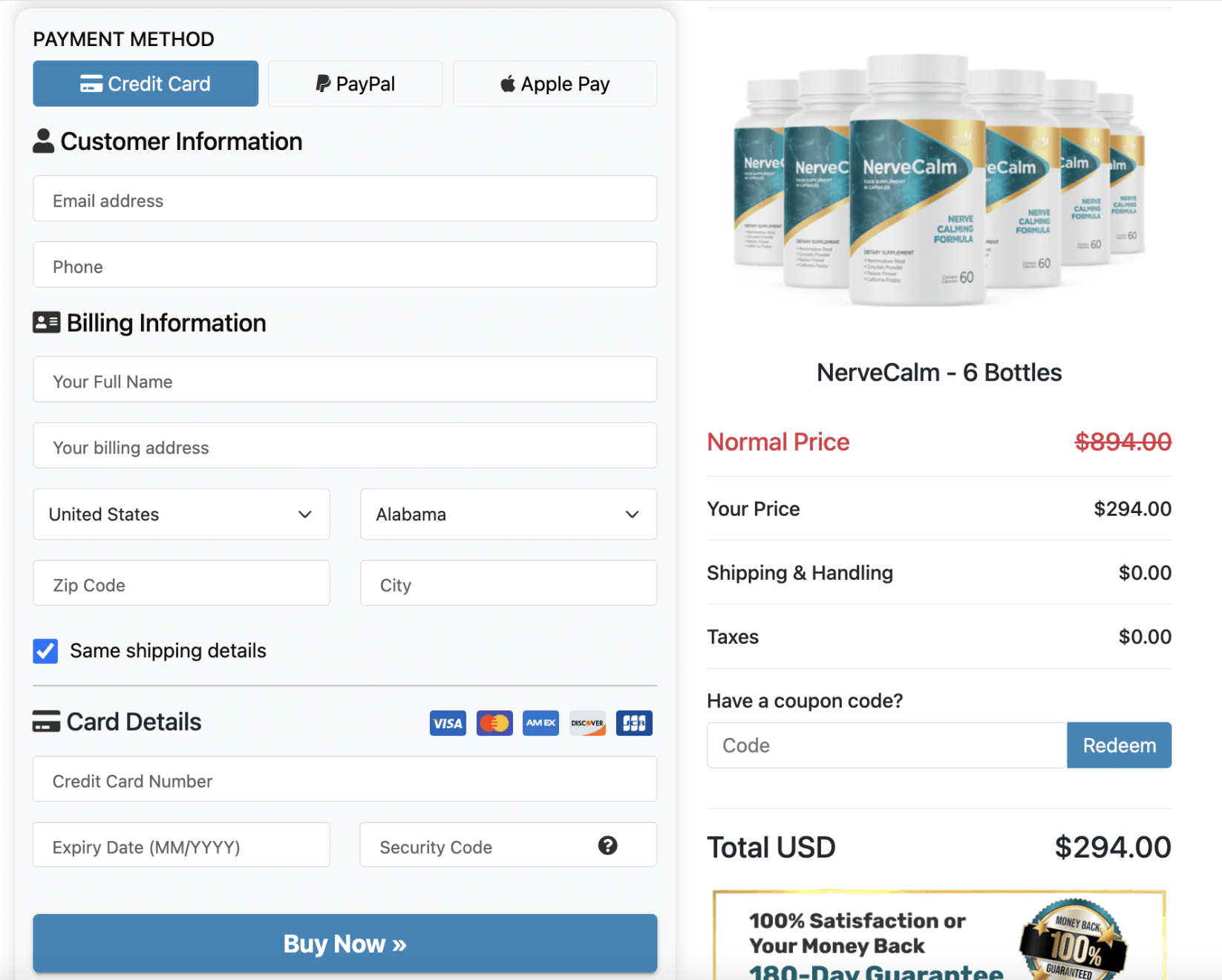 NerveCalm-order-page